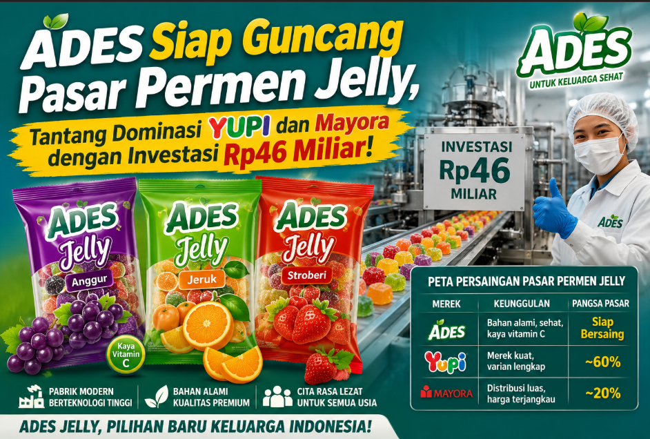 ADES Siap Guncang Pasar Permen Jelly, Tantang Dominasi YUPI dan Mayora dengan Investasi Rp46 Miliar!