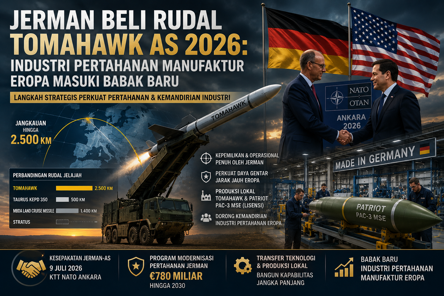 Jerman Beli Rudal Tomahawk AS 2026: Industri Pertahanan Manufaktur Eropa Masuki Babak Baru