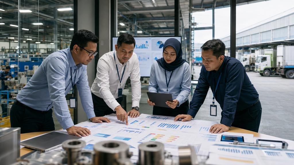 Pelaku industri menggunakan data manufaktur untuk perencanaan bisnis