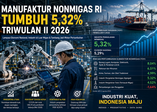 Manufaktur Nonmigas RI Tumbuh 5,32 Persen Triwulan II 2026: Apa Artinya untuk Pelaku Industri