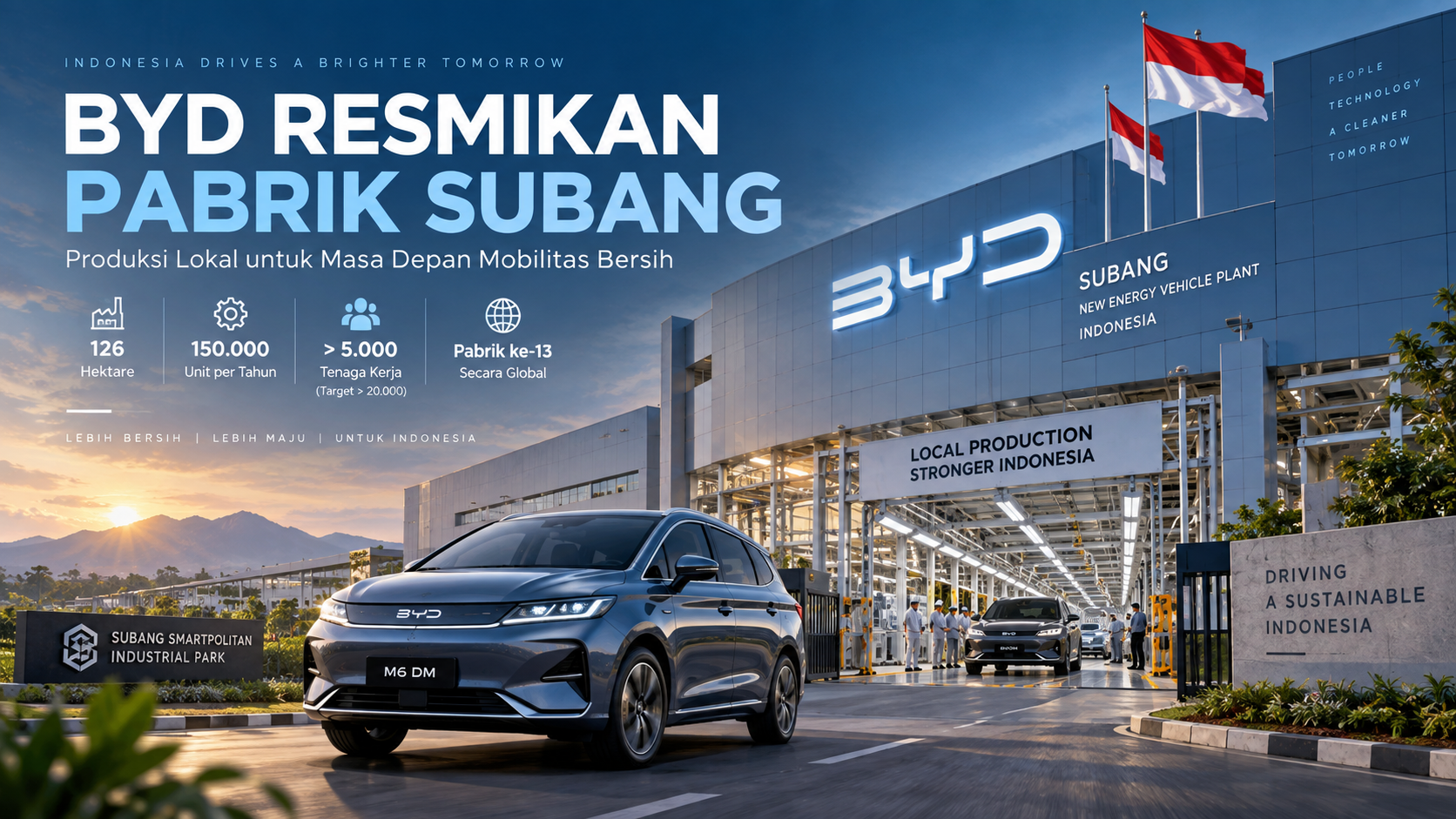 BYD Resmikan Pabrik Subang, Kapasitas 150.000 Unit per Tahun