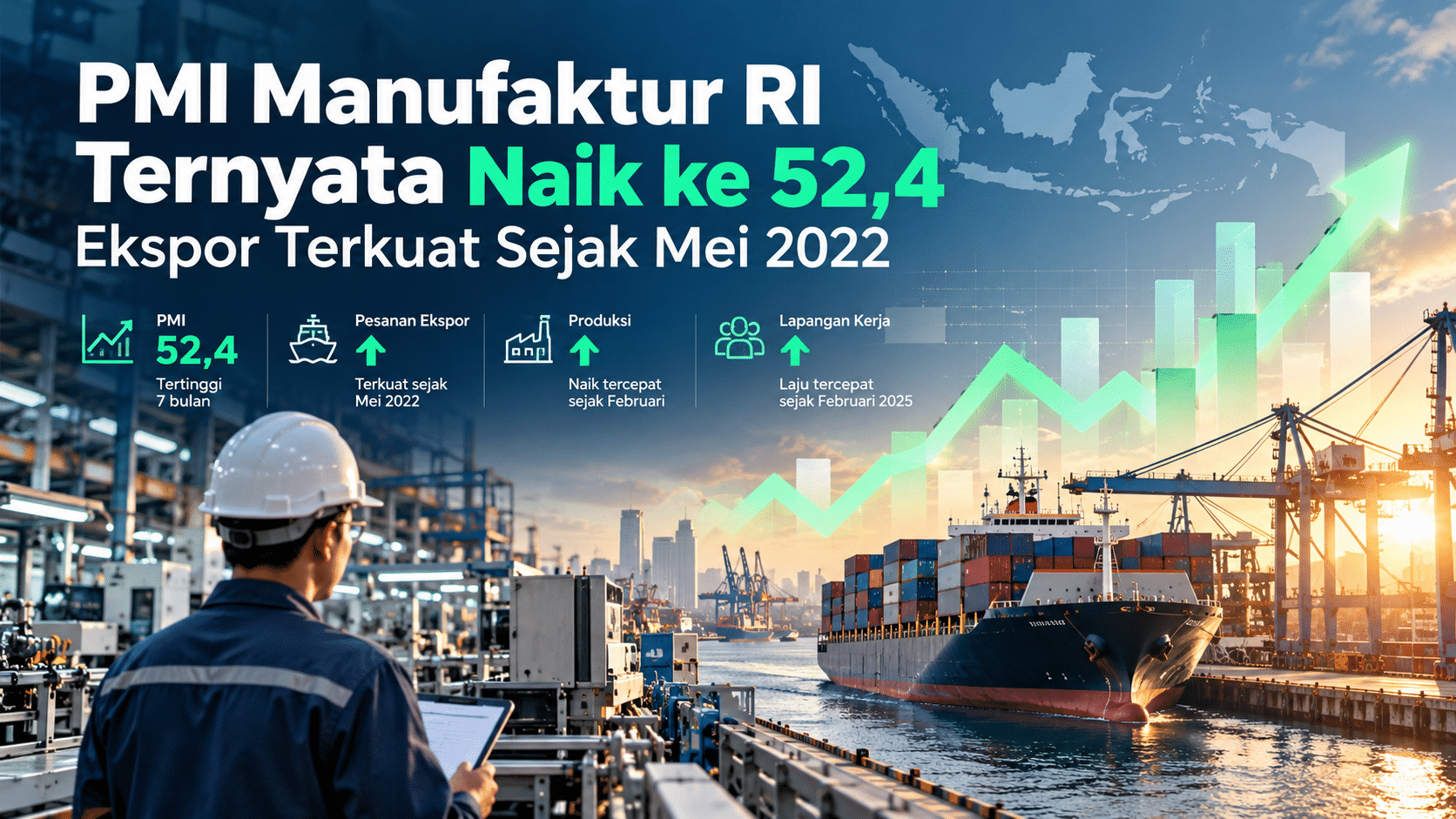 PMI Manufaktur RI Ternyata Naik ke 52,4, Ekspor Terkuat Sejak Mei 2022